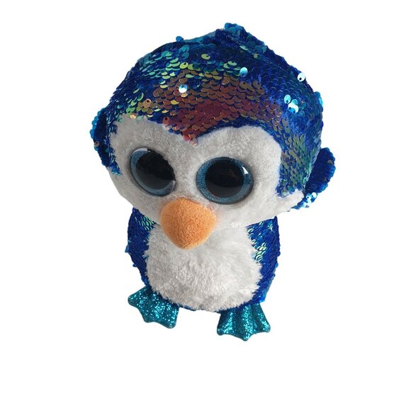 Payton The Penguin TY Flippables 10 Inch Tall 2018 Plush Sequin Toy Gift Beanie - Picture 7 of 7